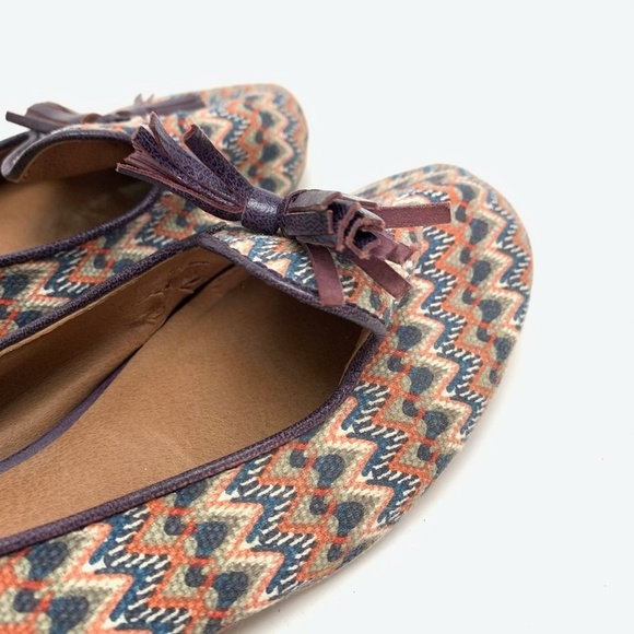 LUCKY BRAND Tassel Canvas Leather Flats Shoes 7.5 - Picture 4 of 16